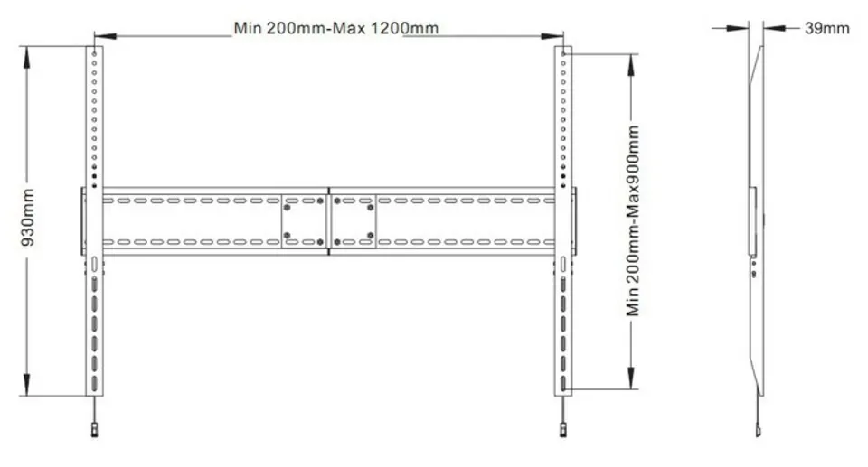 MB Universal Wallmount Fixed HD 1200x900 60-110inch 125kg