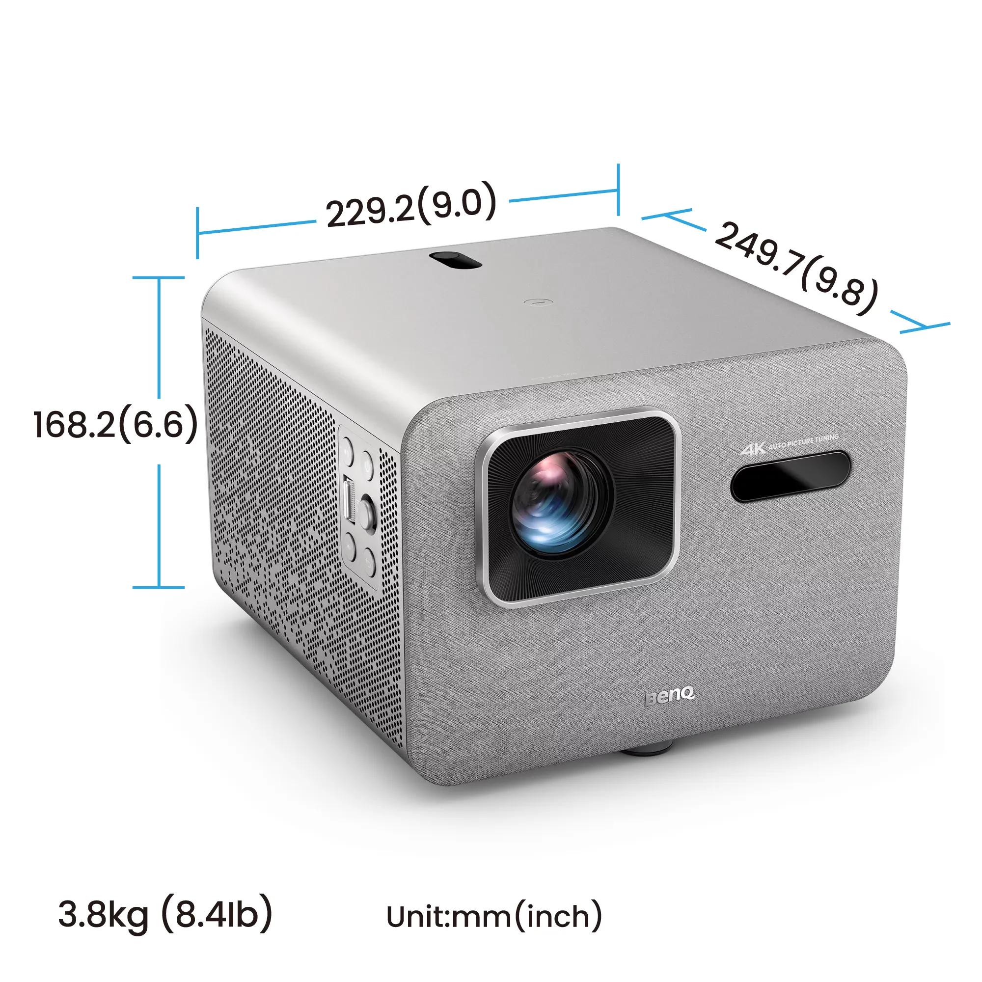 BenQ TK705STi Short Throw Google TV DLP 4K UHD 3000 ANSI lm LED Projector, Grey