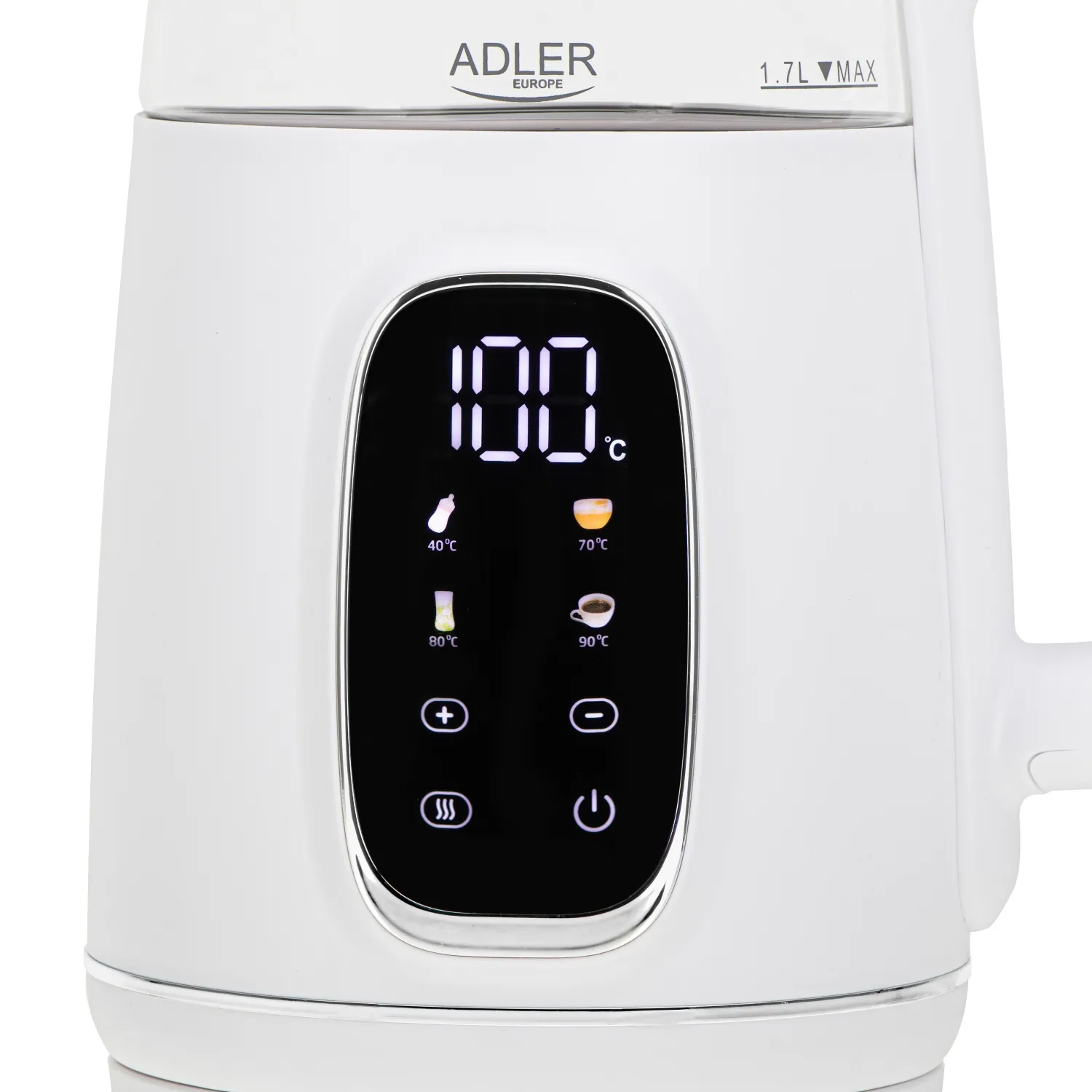 ADLER AD 1305 kettle, 1.7L, 2200W, White/Silver