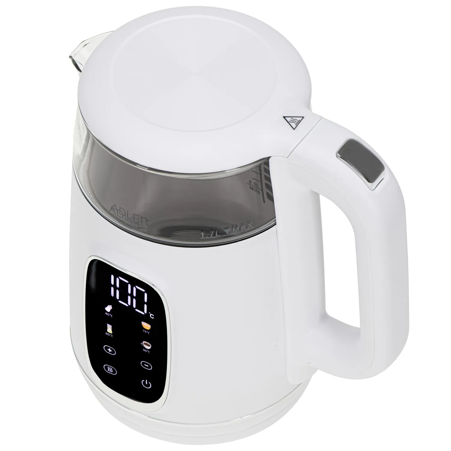 ADLER AD 1305 kettle, 1.7L, 2200W, White/Silver