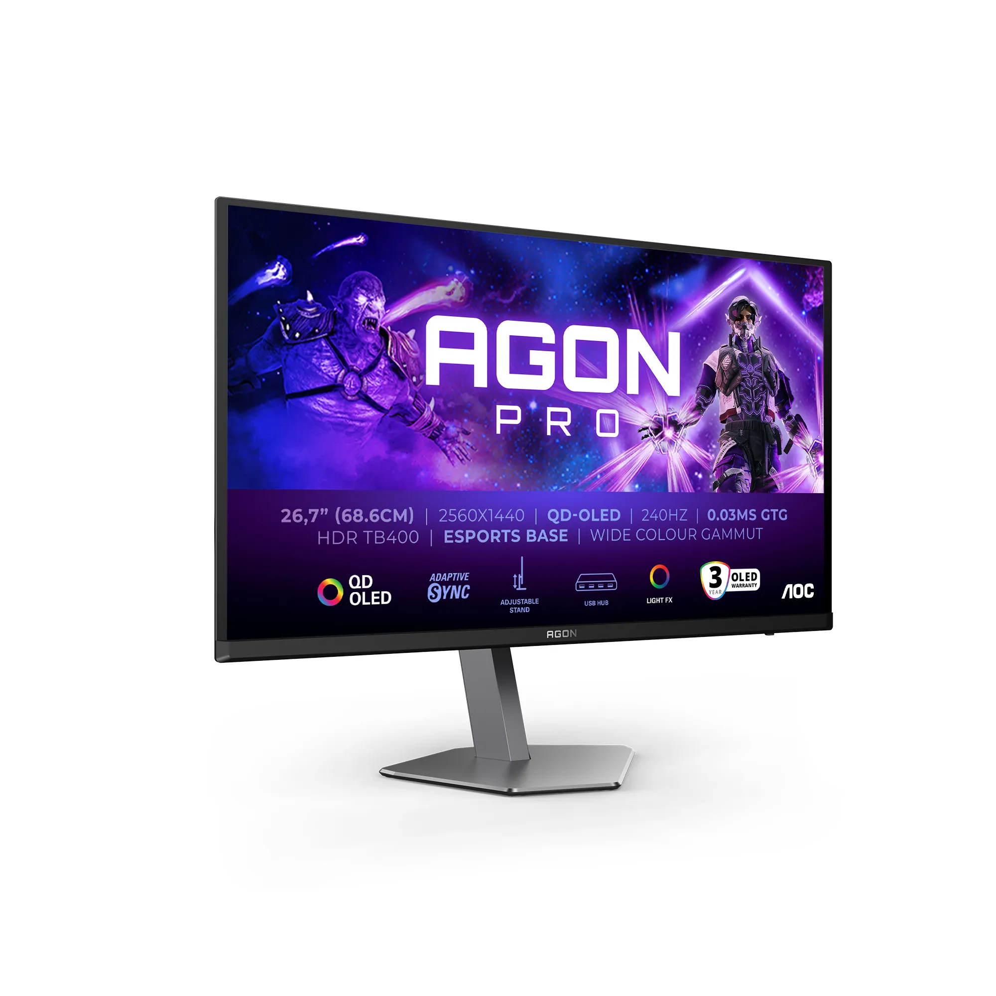 AOC 27" Agon Pro AG276QZD2, 240hz, QD-OLED - gaming monitor