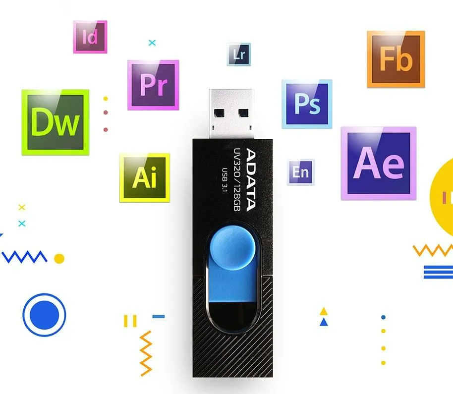 A-Data 128GB UV320 USB 3.1 - memory stick, Black/Blue