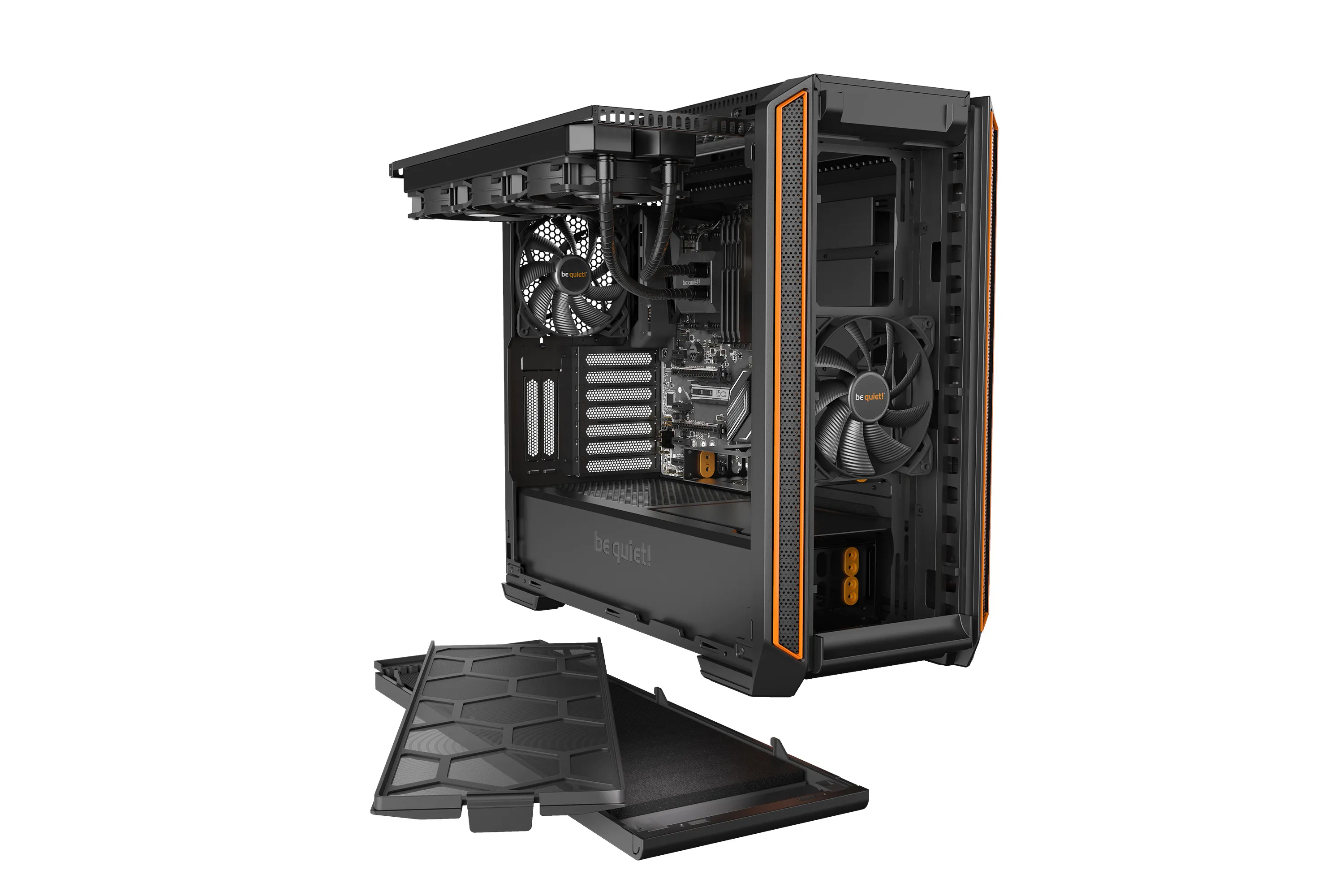 be quiet! Silent Base 601 Window - Mid Tower case, window, Black, Orange