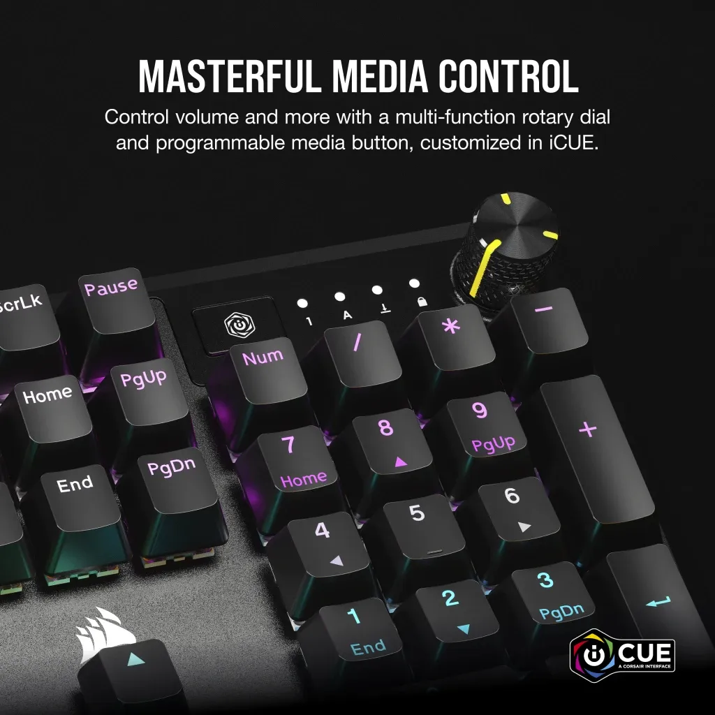 Corsair K70 CORE RGB, Red Linear Switch - gaming keyboard + wrist rest, black