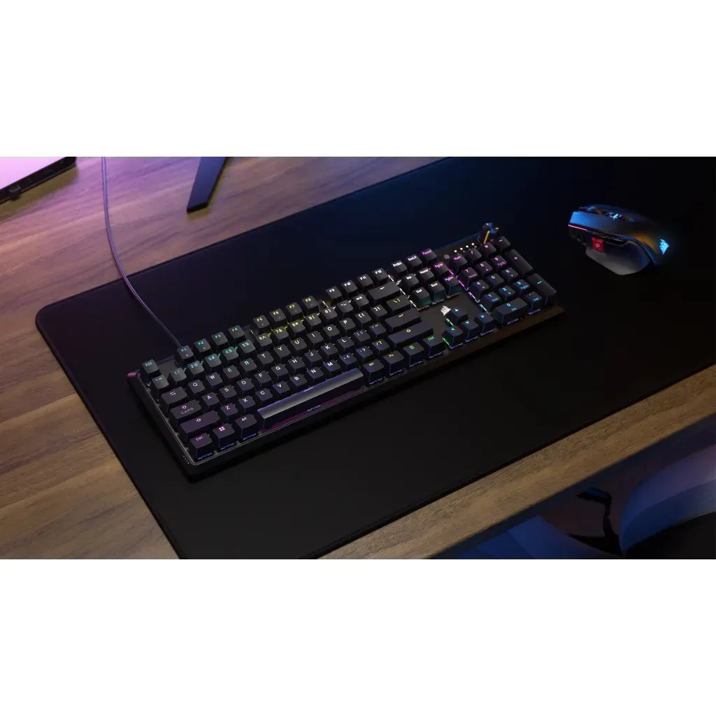 Corsair K70 CORE RGB, Red Linear Switch - gaming keyboard + wrist rest, black