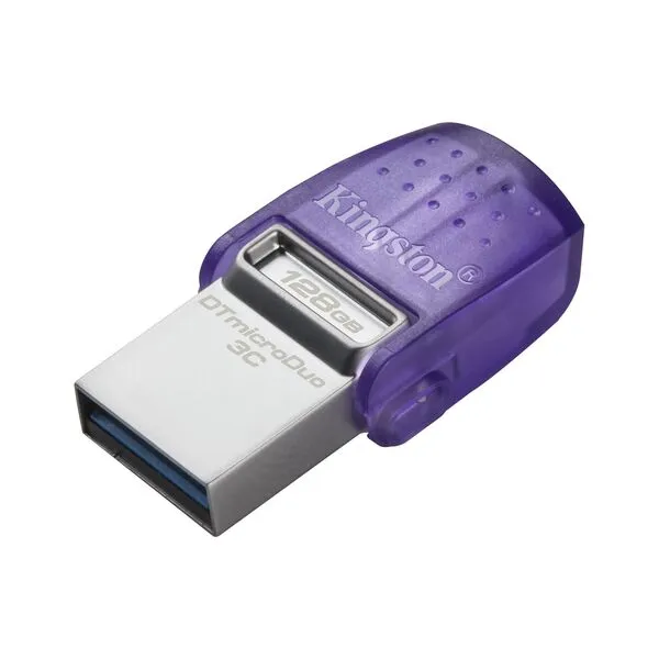 Kingston DataTraveler microDuo 3C G3 128GB USB 3.2 Gen 1 - memory stick, Silver/Violet