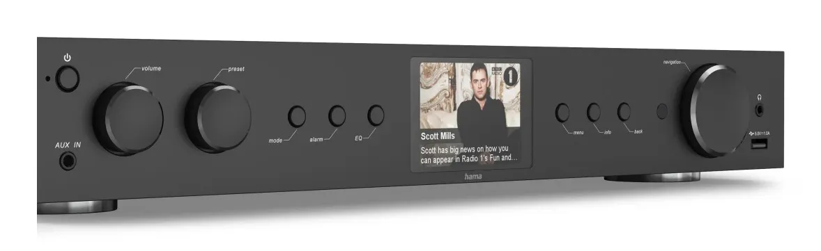 HAMA Radio DAB+ Intern. FM BT DIT2105 Svart