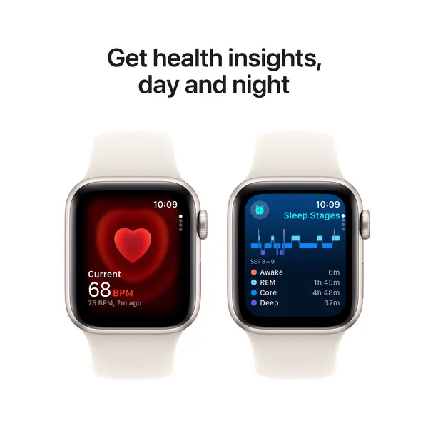 APPLE Watch SE GPS 40mm Starlight Aluminium Case with Starlight Sport Band - M/L