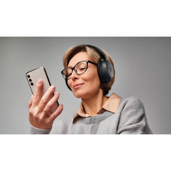 MIXX StreamQ Wireless Over-ear Headphones with StreamPort Audio Transmitter, Black