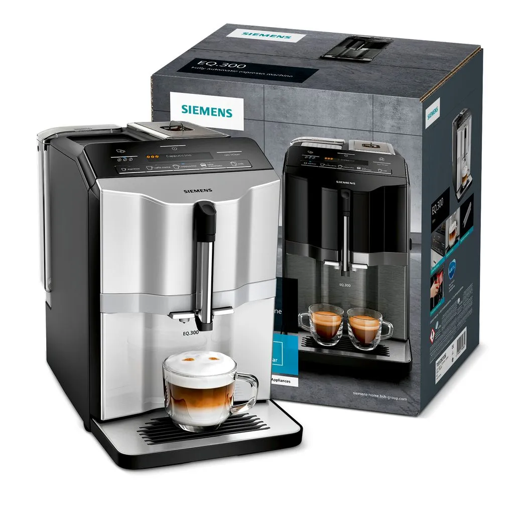 Siemens EQ.300 - coffee maker, fully automatic, Black, Stainless steel