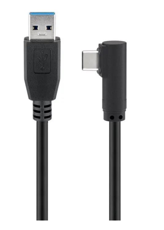 MicroConnect Angled USB-A &ndash; USB-C 3.1 Gen 1 - cable, 0.5 m, Black
