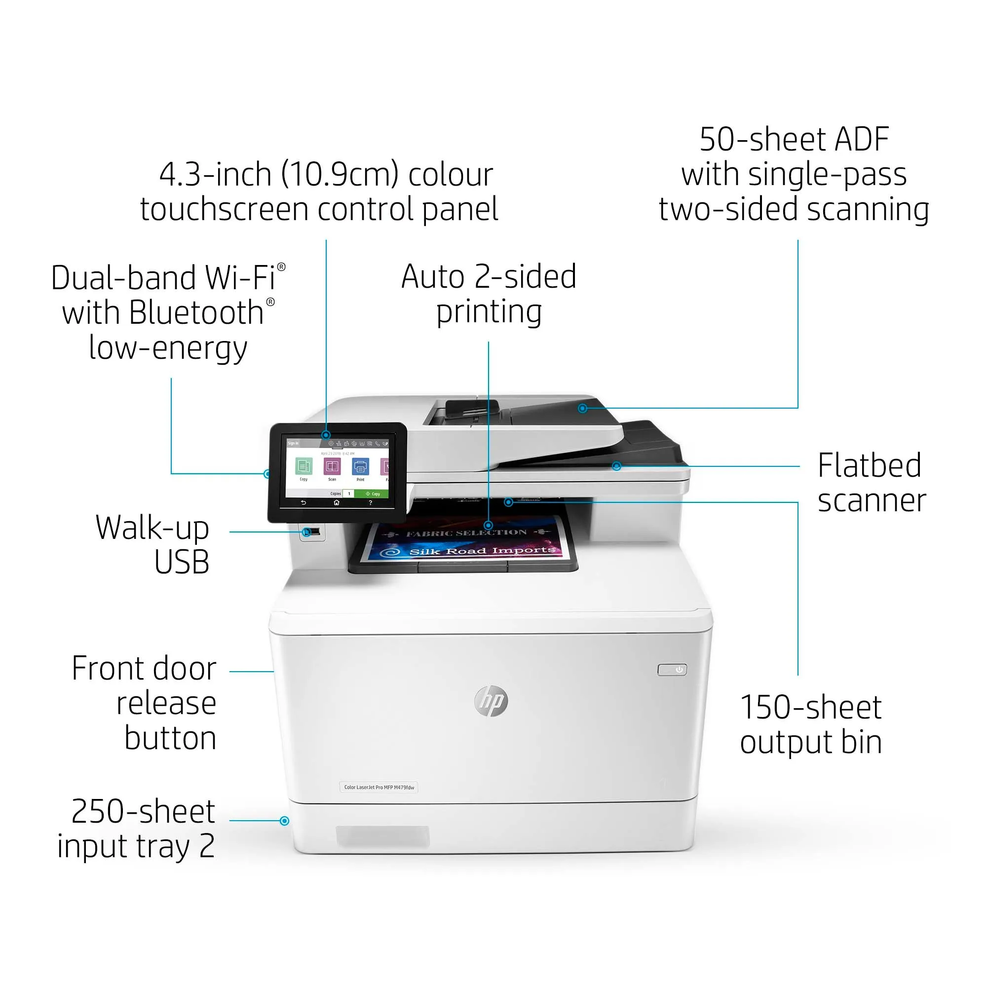 HP Color LaserJet Pro M479fnw, LAN/Wi-Fi, A4 - f&auml;rglaserskrivare