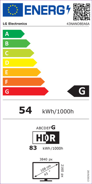 LG 43NANO8EA6A 43" 4K NanoCell webOS 25 TV, 60 Hz, HDR10, HLG
