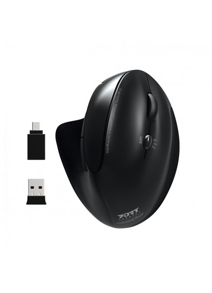 Port Designs PD-900706-BT tr&aring;dl&ouml;s ergonomisk mus, svart