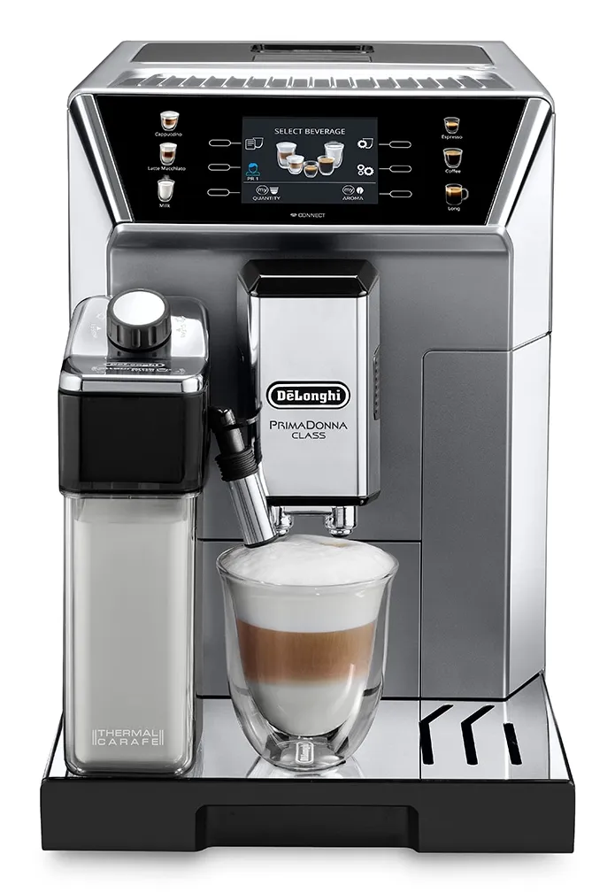 Delonghi PrimaDonna Class ECAM 550.85 - espressomaskin, Metallisk