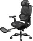 TX3 Flex Pro Footrest Mesh - gaming / office chair, Black