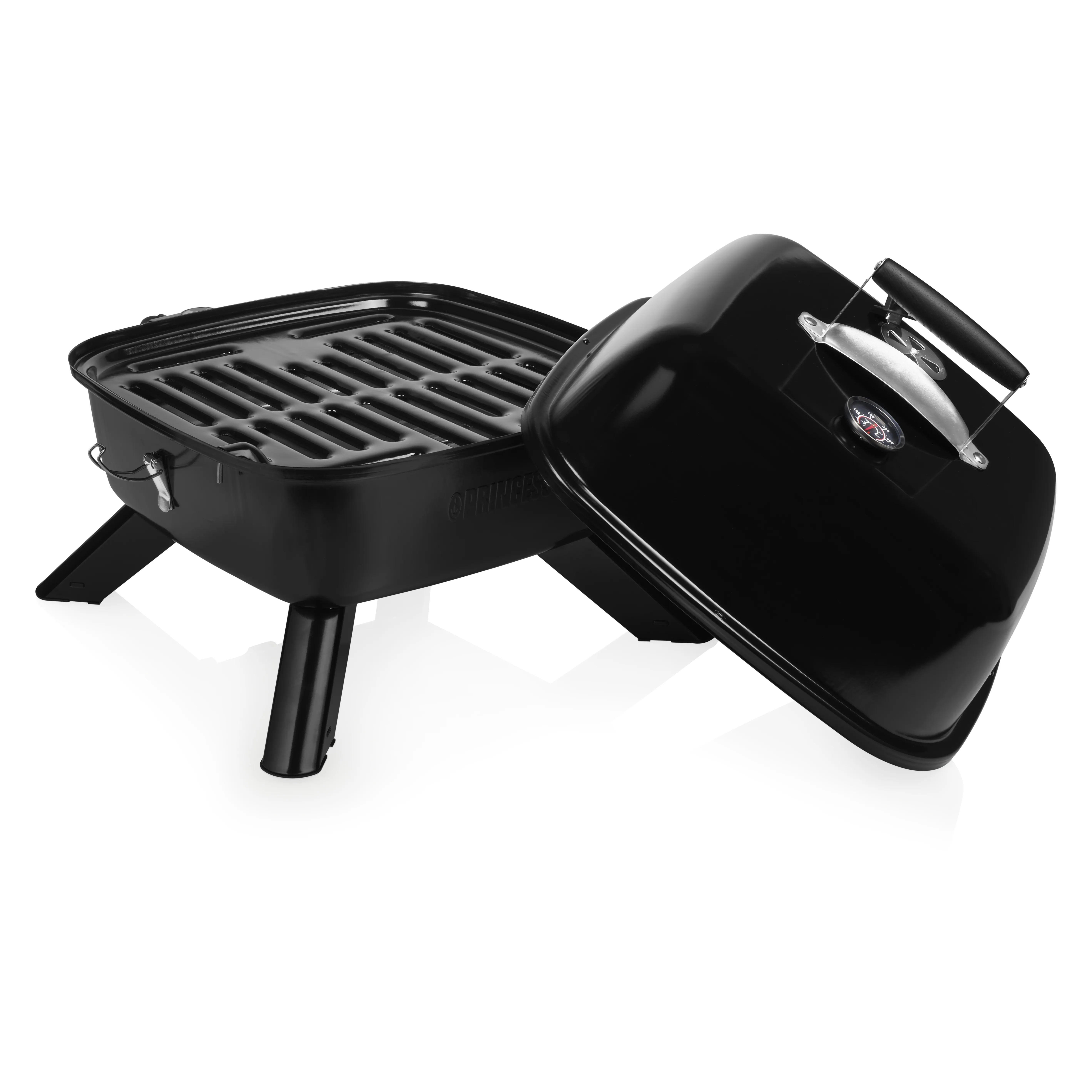 Bärbar hybridgrill 2-i-1 elektrisk eller kol