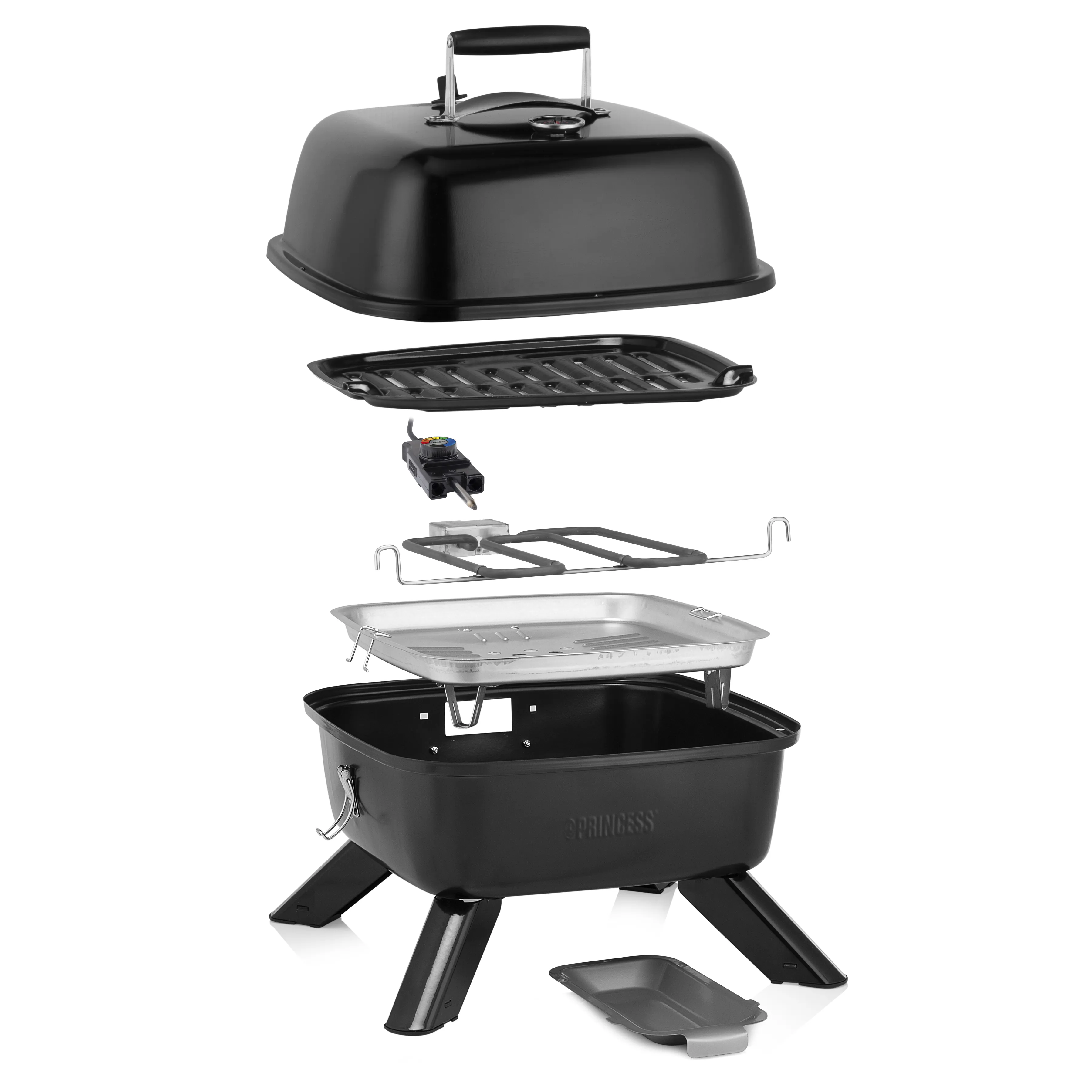 B&auml;rbar hybridgrill 2-i-1 elektrisk eller kol