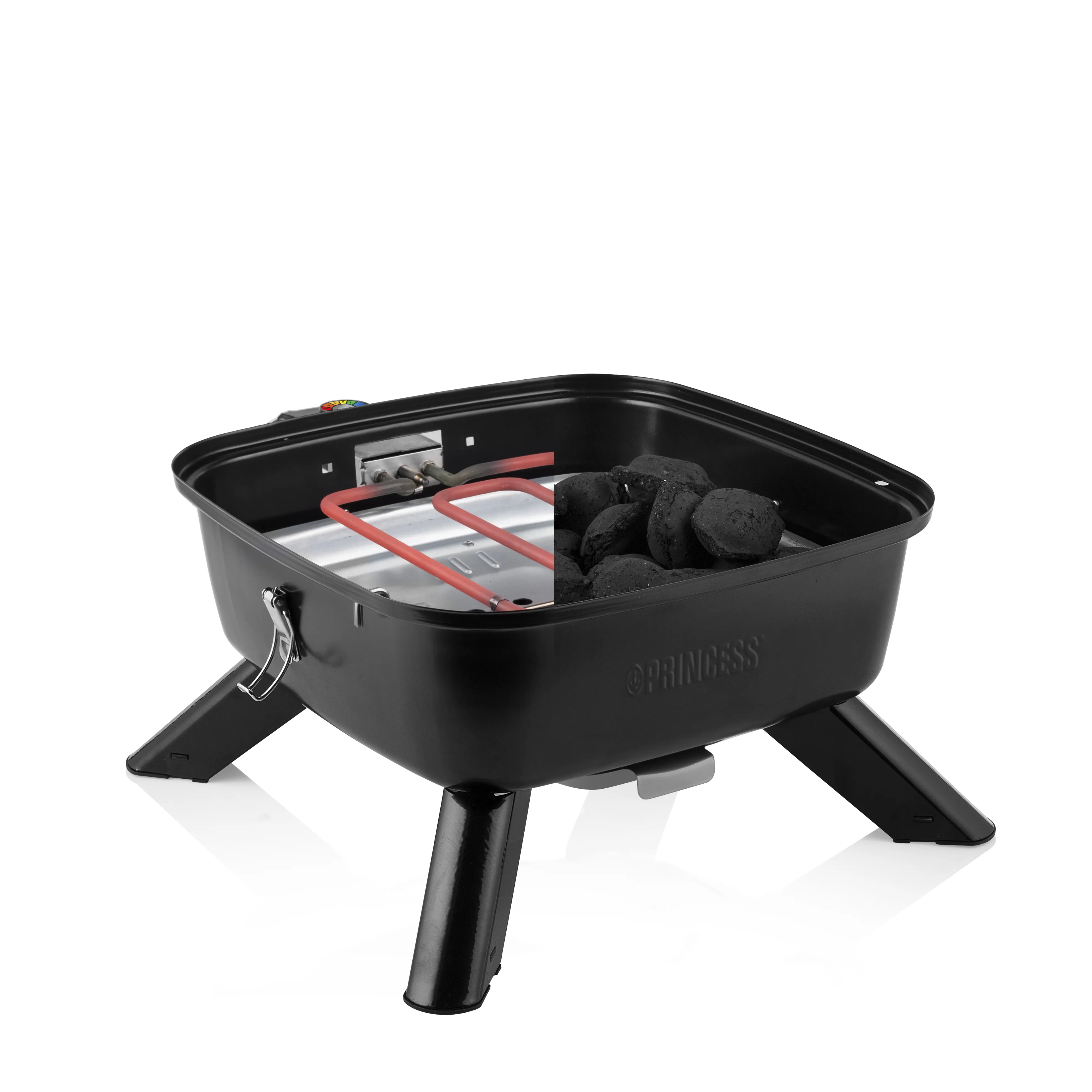 B&auml;rbar hybridgrill 2-i-1 elektrisk eller kol