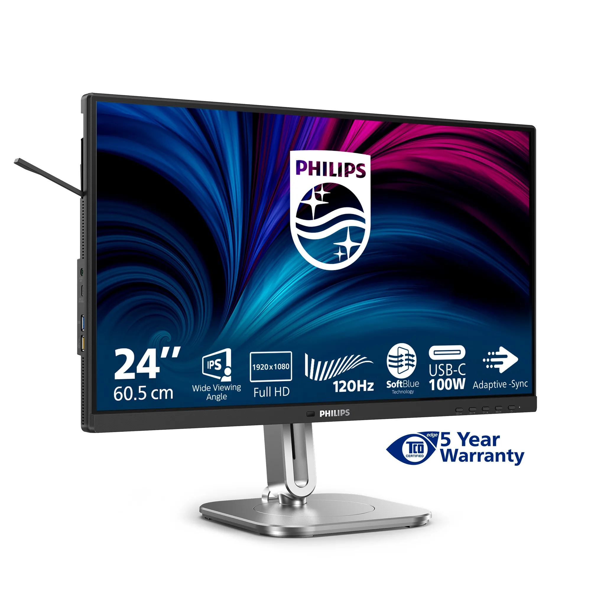 Philips 24" 24B2U4301/00 Full HD, USB-C, IPS -näyttö Philips 24" 24B2U4301/00 Full HD, USB-C, IPS -näyttö