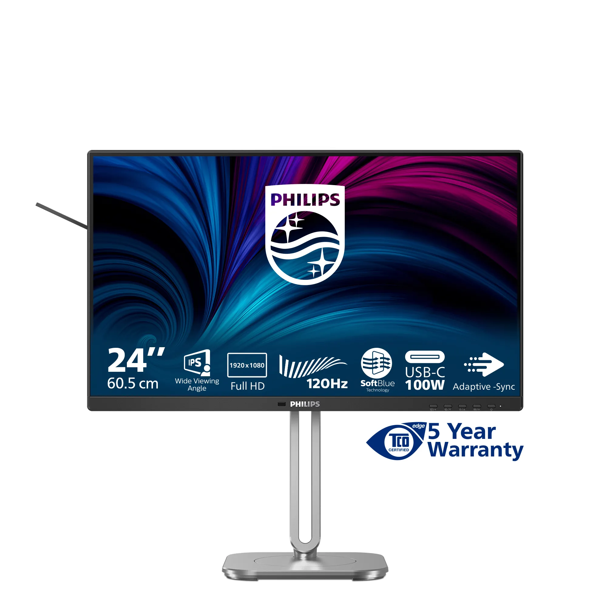 Philips 24" 24B2U4301/00 Full HD, USB-C, IPS -näyttö Philips 24" 24B2U4301/00 Full HD, USB-C, IPS -näyttö