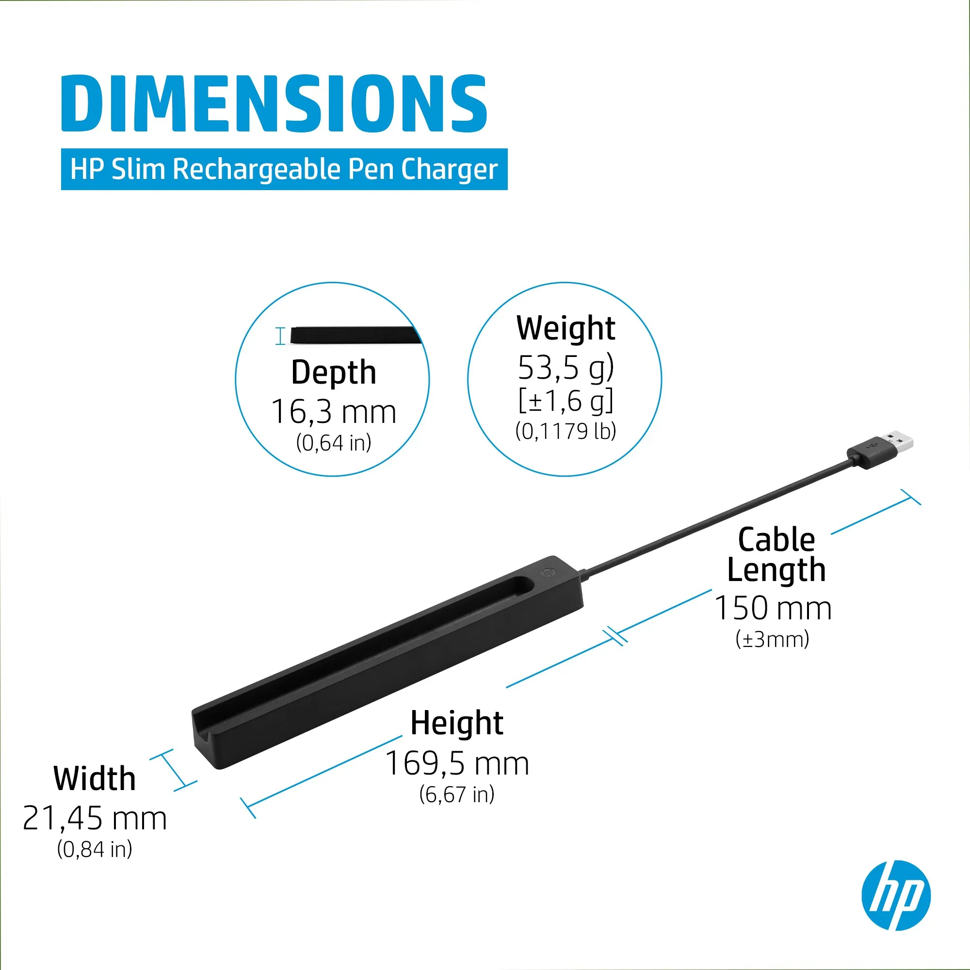 HP RCHRGLE Slim Pen Charger
