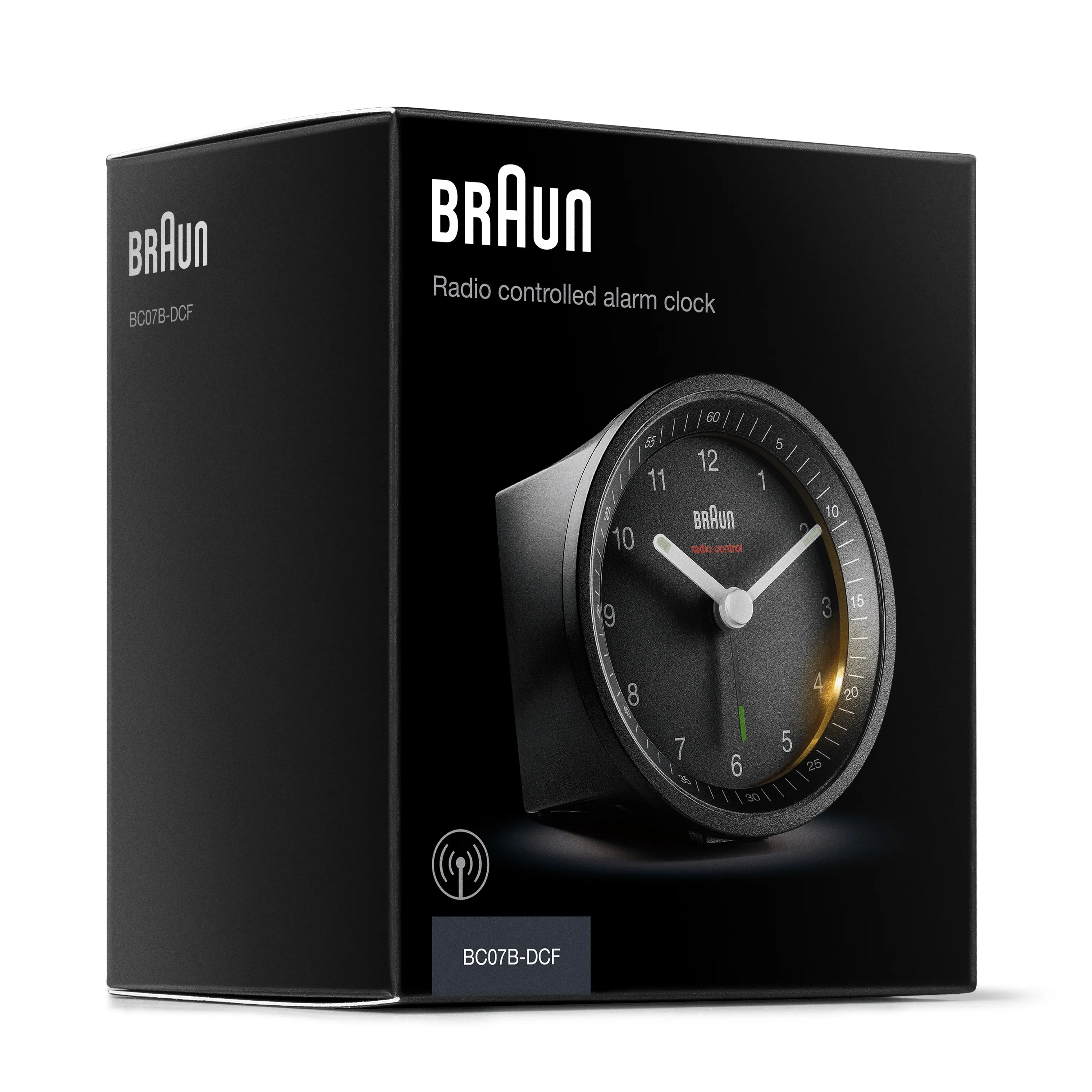 BRAUN radio-controlled alarm clock BC 07 B-DCF, black