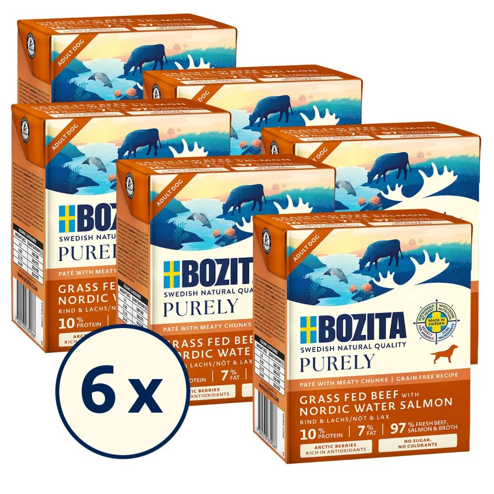 Bozita Purely Pat&eacute; Beef & Salmon, Wet food for dogs, Adult, Grain Free, 370g
