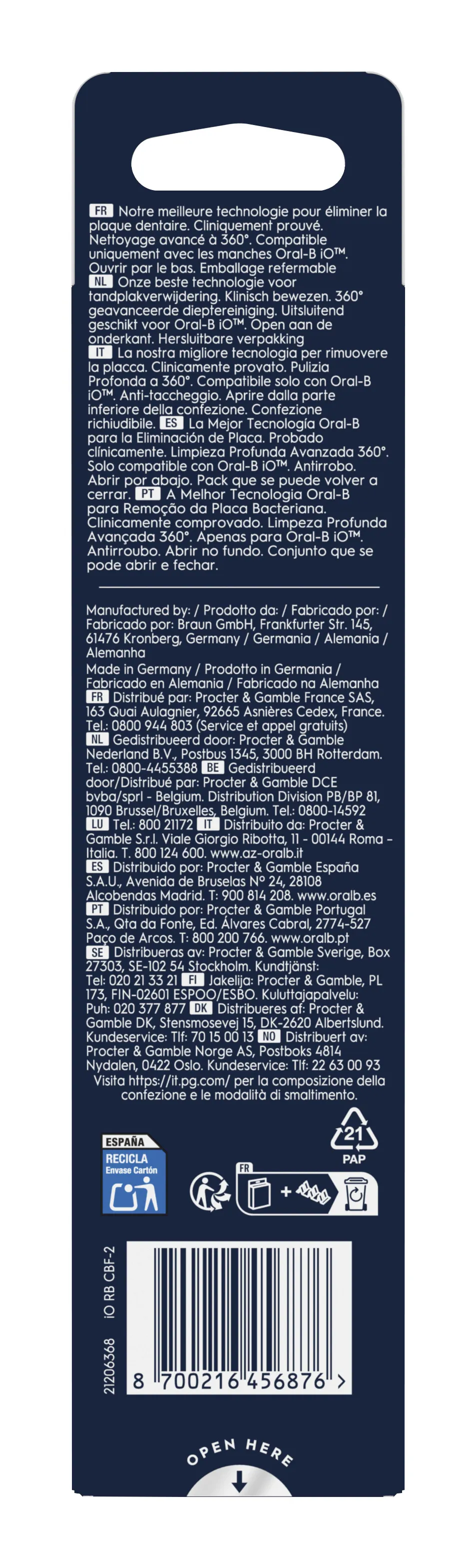 Oral-B iO Ultimate Clean Ersättningsborsthuvuden, 2 stycken, Svart Oral-B iO Ultimate Clean Ersättningsborsthuvuden, 2 stycken, Svart