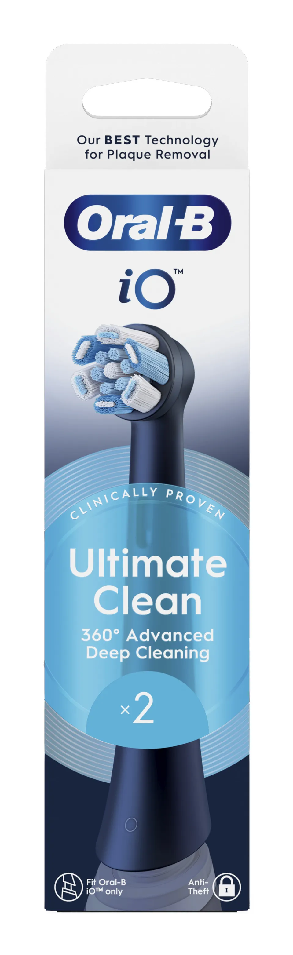 Oral-B iO Ultimate Clean Ersättningsborsthuvuden, 2 stycken, Svart Oral-B iO Ultimate Clean Ersättningsborsthuvuden, 2 stycken, Svart