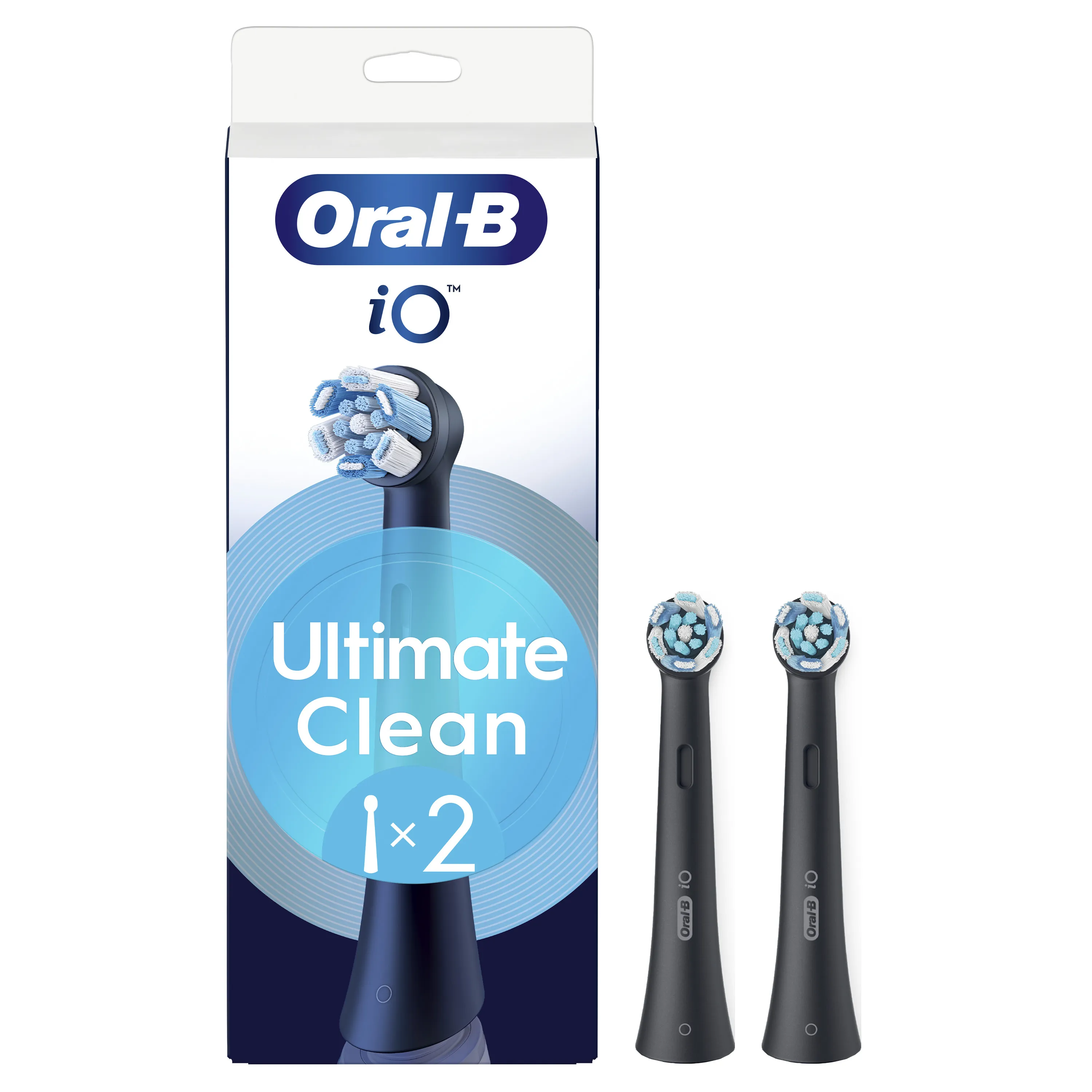 Oral-B iO Ultimate Clean Ersättningsborsthuvuden, 2 stycken, Svart Oral-B iO Ultimate Clean Ersättningsborsthuvuden, 2 stycken, Svart