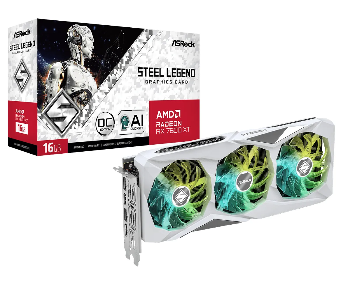 ASRock Radeon RX 7600 XT Steel Legend OC 16GB - graphics card