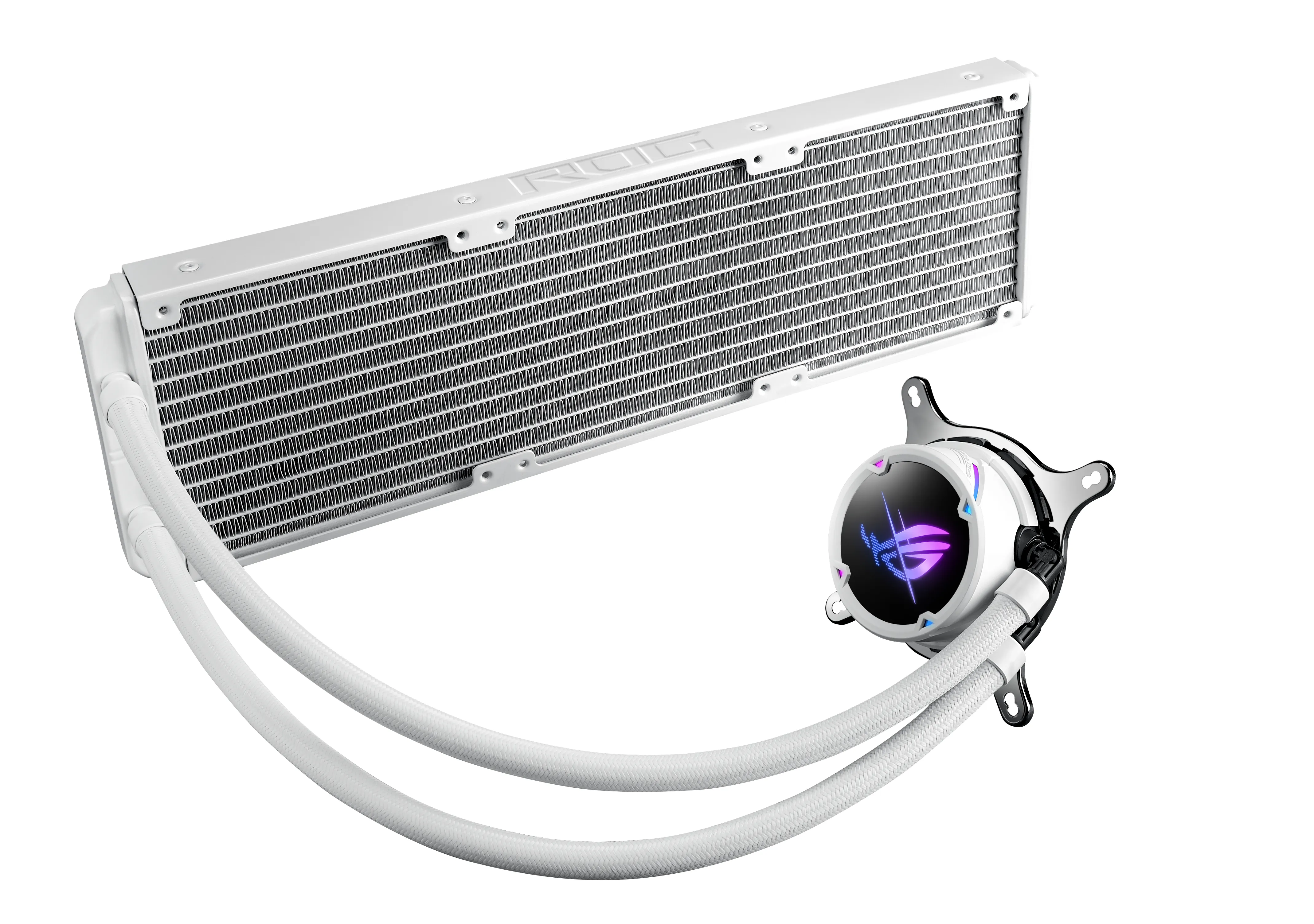 ASUS ROG Strix LC II 360 ARGB White Edition all-in-one liquid CPU cooler with Aura Sync