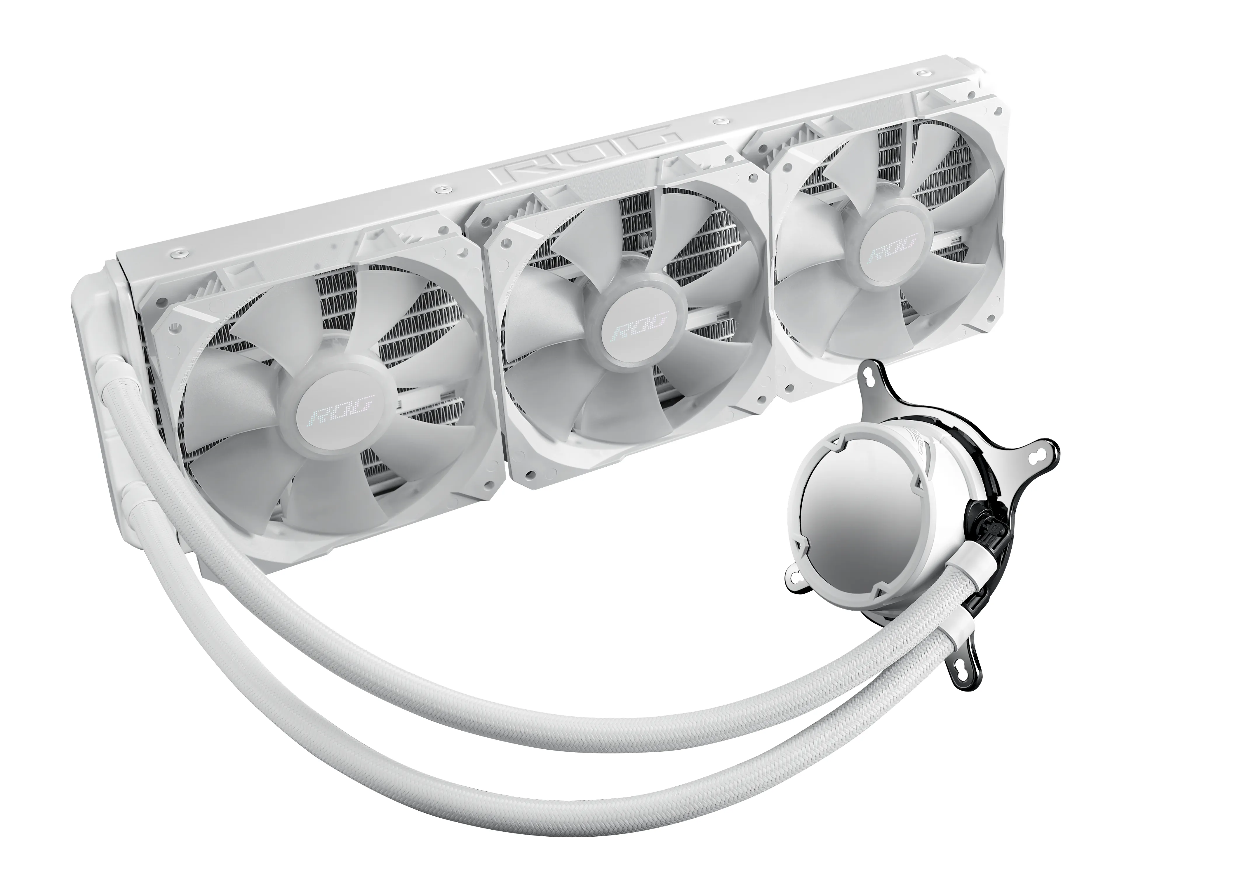 ASUS ROG Strix LC II 360 ARGB White Edition all-in-one liquid CPU cooler with Aura Sync