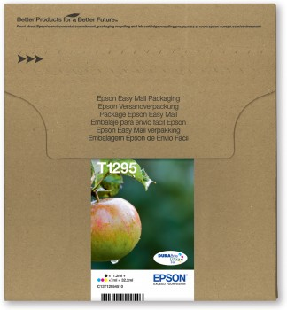 Epson T1295 Easy Mail Packaging - 4 pakettia - musta, keltainen, sinivihre&auml;, magenta - alkuper&auml;inen - laatikko - mustepatruuna malleihin Stylus SX230, SX235, SX