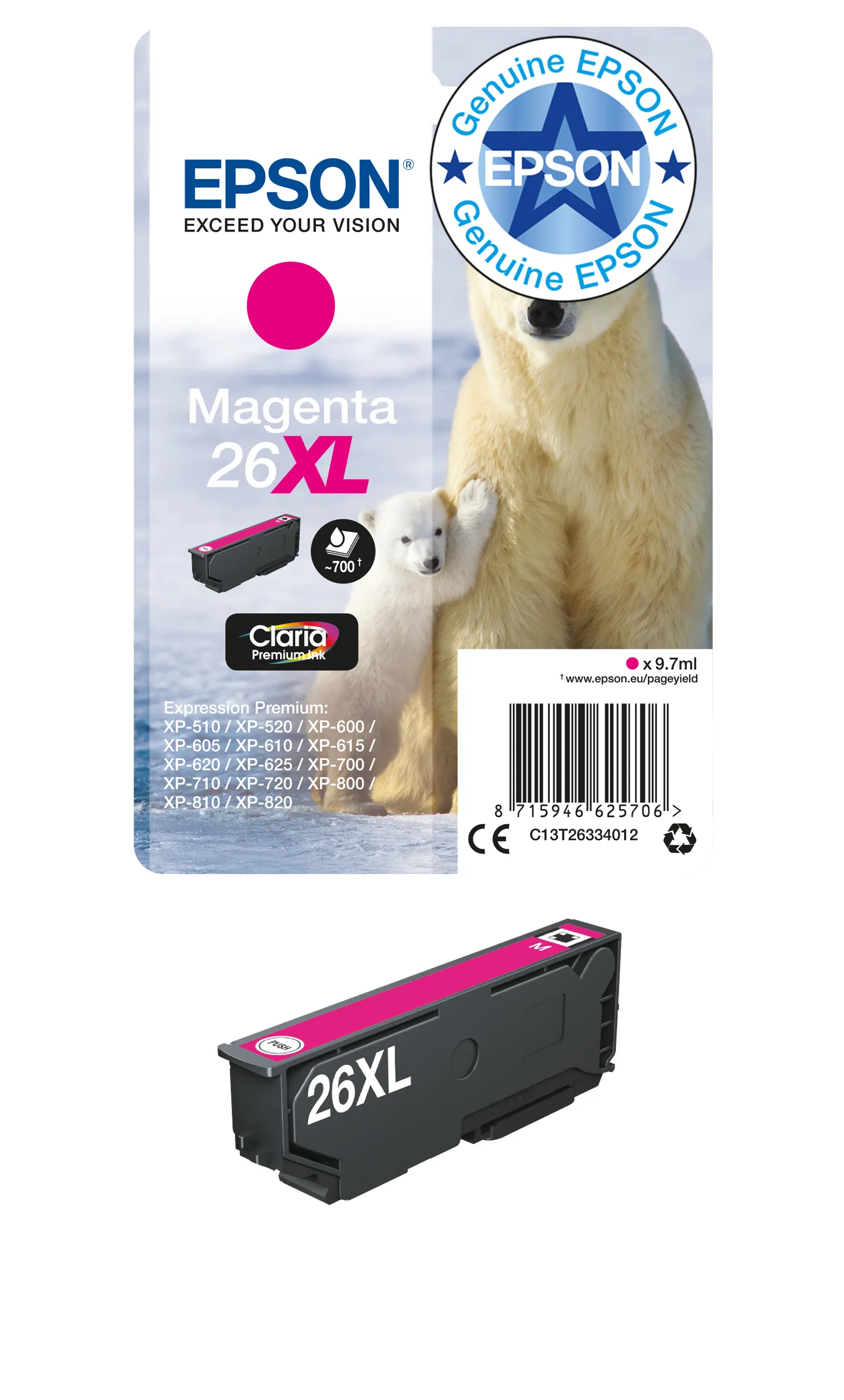 Epson 26XL ink cartridge magenta