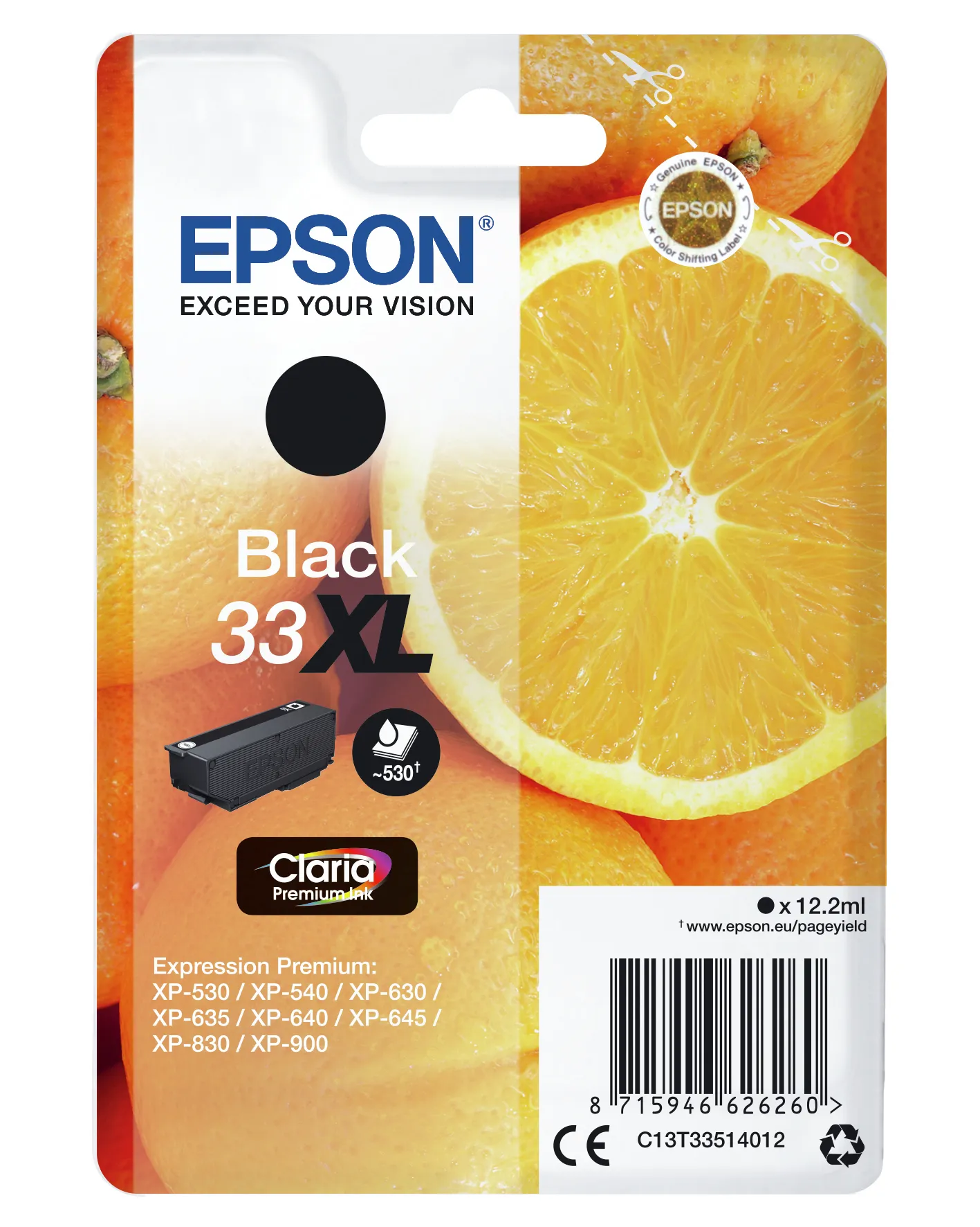 Epson 33XL Ink cartridge, 12.2 ml, Black