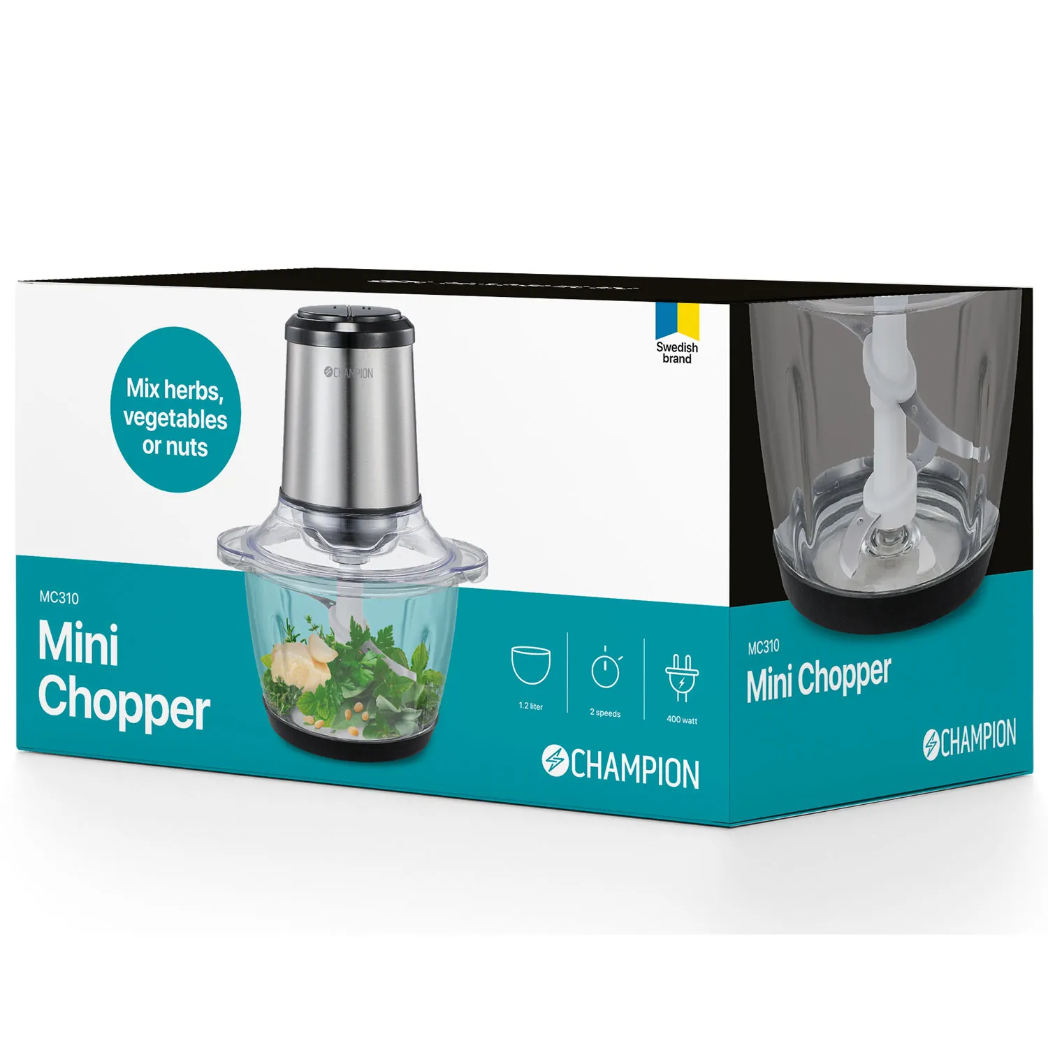 Champion Mini Chopper 1,2L Glass bowl - food shredder