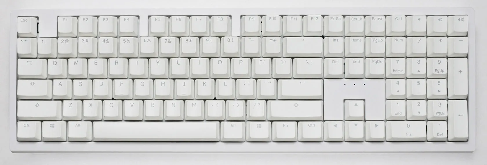 Ducky Zero, Fullsize, Cherry MX2A Brown, RGB -langaton (Tri-mode) pelinäppäimistö, valkoinen