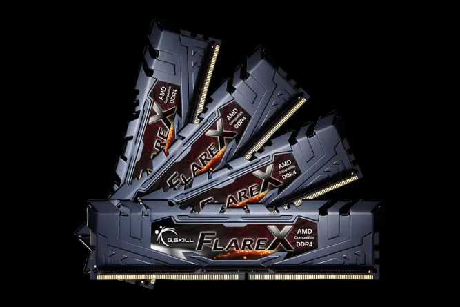 G.Skill Flare X AMD 32GB (4 x 8GB) DDR4 3200MHz, CL14 - memory, Black