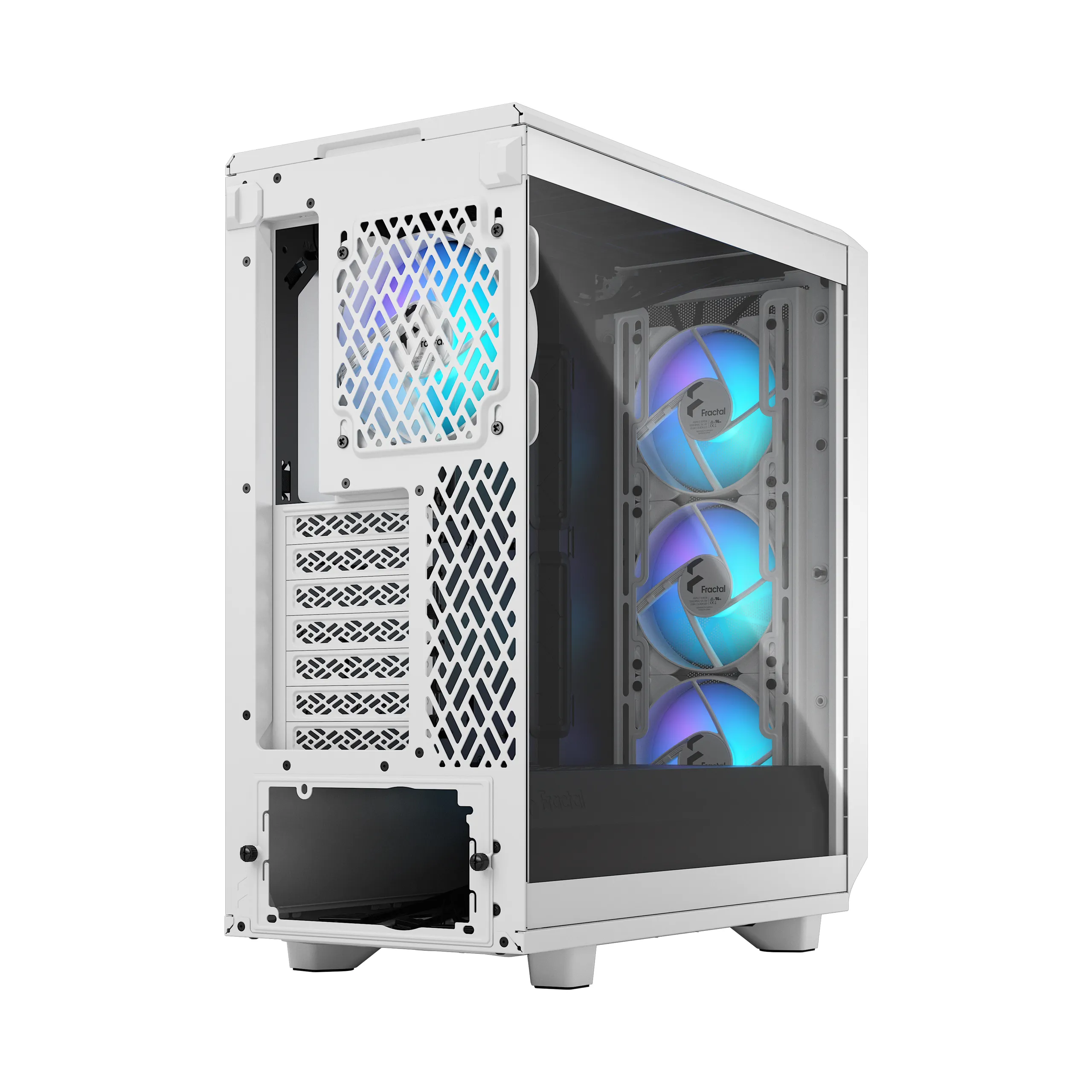 Fractal Design Meshify 2 Compact RGB Midi-Tower Case with RGB lighting and window, White