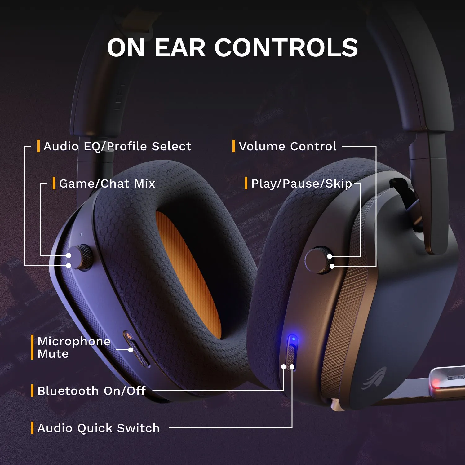 Glorious GHS Wireless InfinitePlay Wireless Gaming Headset with Charging Base, Black