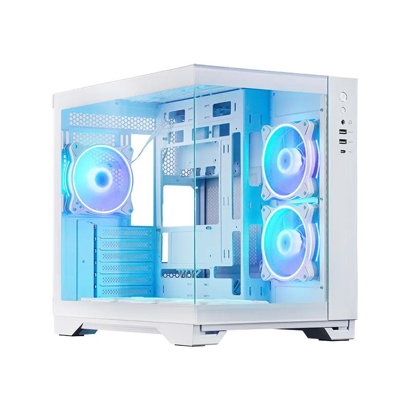CHIEFTEC Visio GM-30W-TG-OP Midi-Tower Case with window and RGB lighting, White