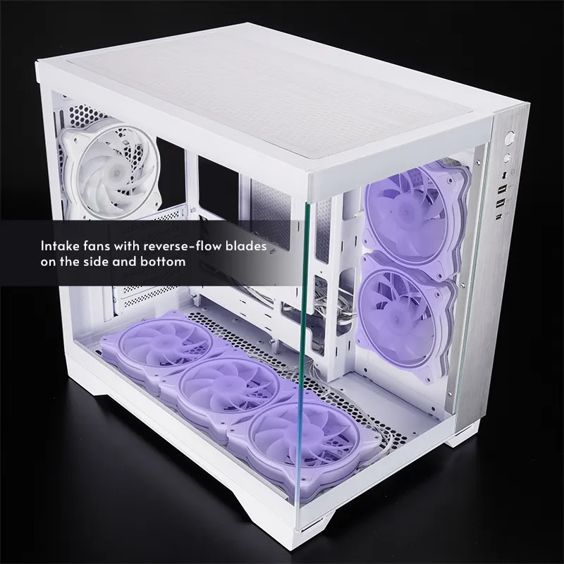 CHIEFTEC Visio GM-30W-TG-OP Midi-Tower Case with window and RGB lighting, White