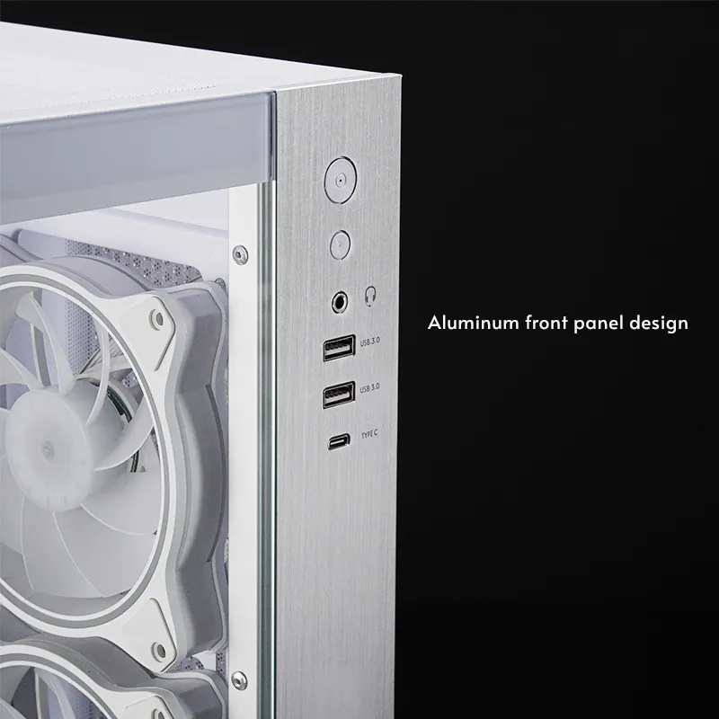 CHIEFTEC Visio GM-30W-TG-OP Midi-Tower Case with window and RGB lighting, White