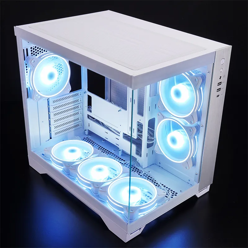 CHIEFTEC Visio GM-30W-TG-OP Midi-Tower Case with window and RGB lighting, White