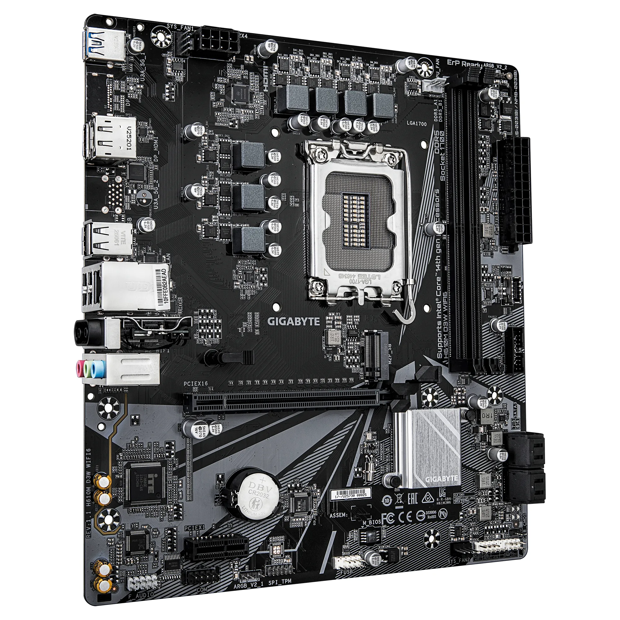 Gigabyte H610M D3W WF6 DDR5 LGA1700 mATX Motherboard