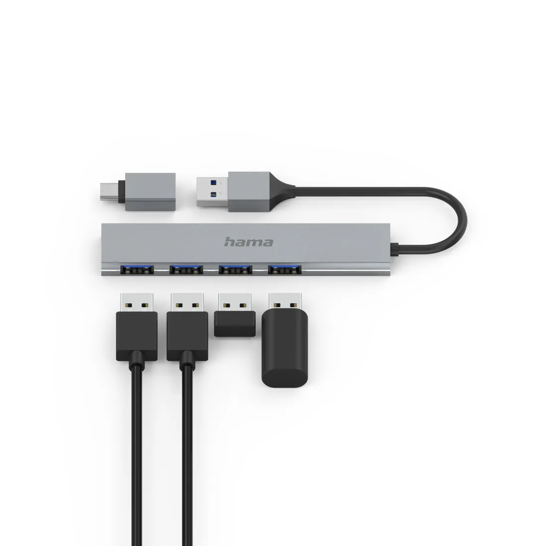 HAMA Hub USB-A 3.2 4x Ports 5 Gbit/s USB-C Adapter