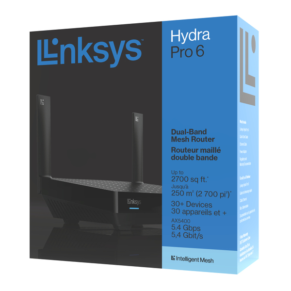 Linksys Hydra Pro MR5500 router, Wi-Fi 6, AX5400, Dual-band, svart