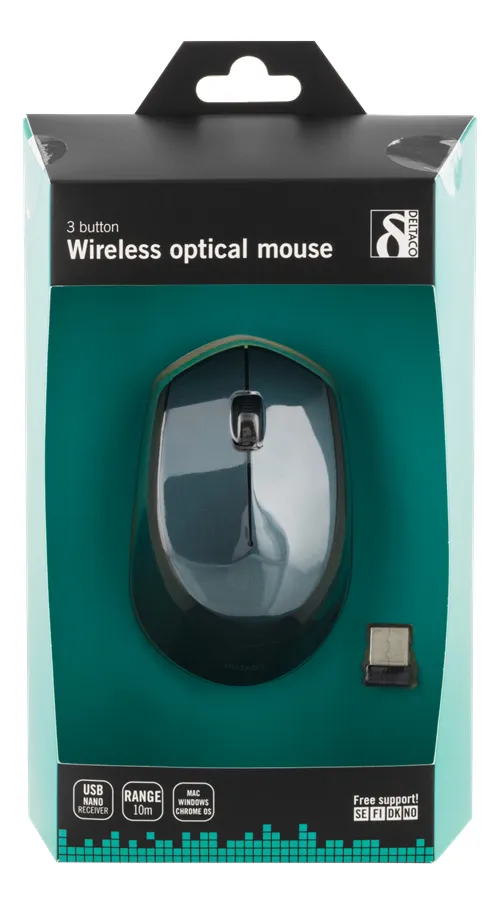 Deltaco MS-461 - wireless mouse, Black/Blue